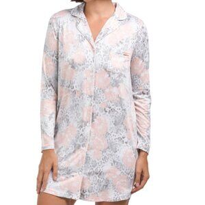 NWT BCBGMAXAZRIA Women's Button Front Long Sleeve Night Shirt Size M